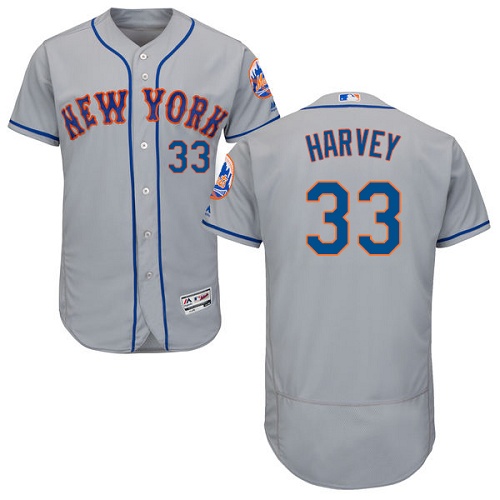 Mets #33 Matt Harvey Grey Flexbase Authentic Collection Stitched MLB Jersey